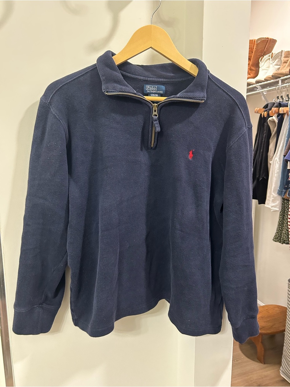 Polo by Ralph Lauren Navy Half-Zip Sweater 100% Cotton